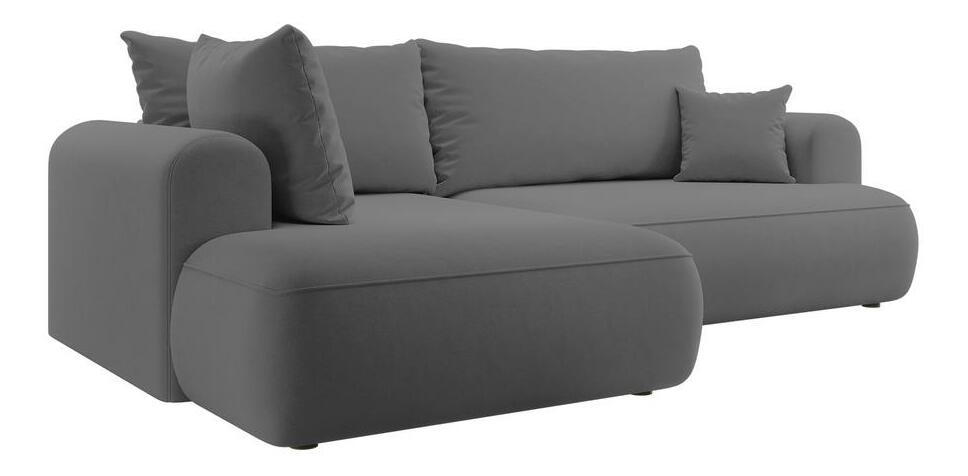 Rohová sedací souprava Olivo II (L) (šedočerná světlejší + černá)