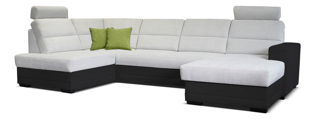 Rohová sedací souprava U Nelson LB+2+L (bílá + černá) (P)