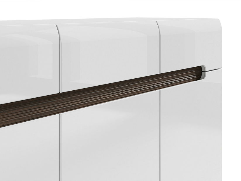 Komoda BRW Azteca Trio KOM3D3S/8/15 (bílá + lesk bílý)