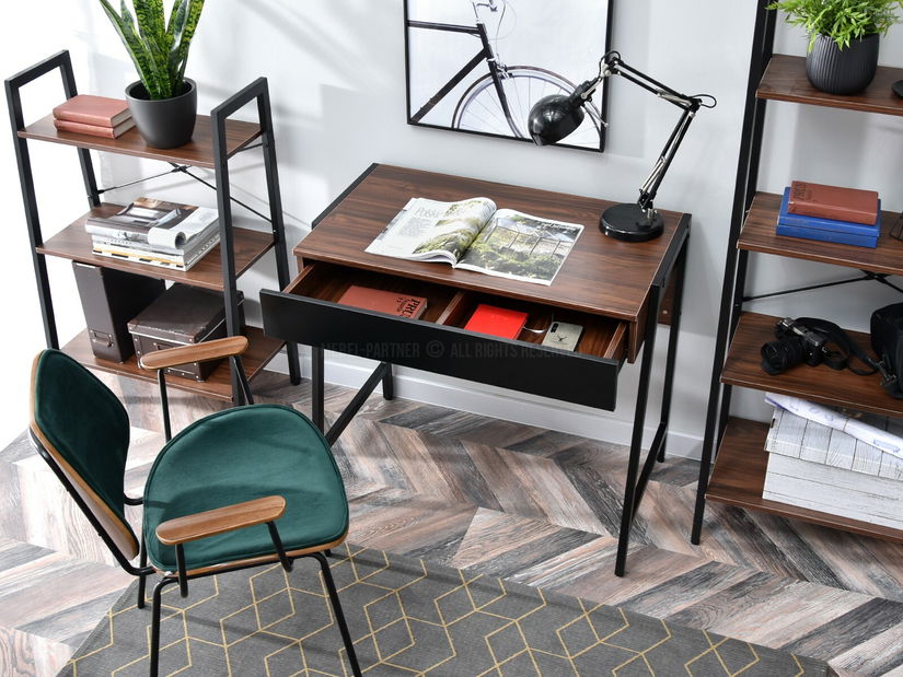 PC stolek Norway (ořech tmavý + černá)