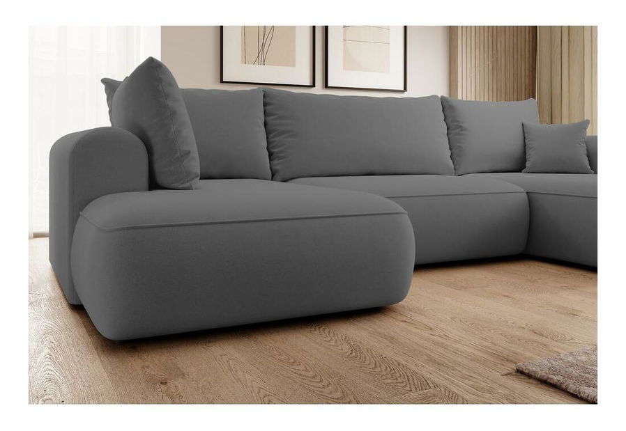 Rohová sedací souprava ve tvaru U Olivo U (L) (šedočerná světlejší + černá)