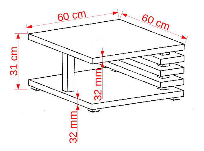 Konferenční stolek Malachi (černá matná)