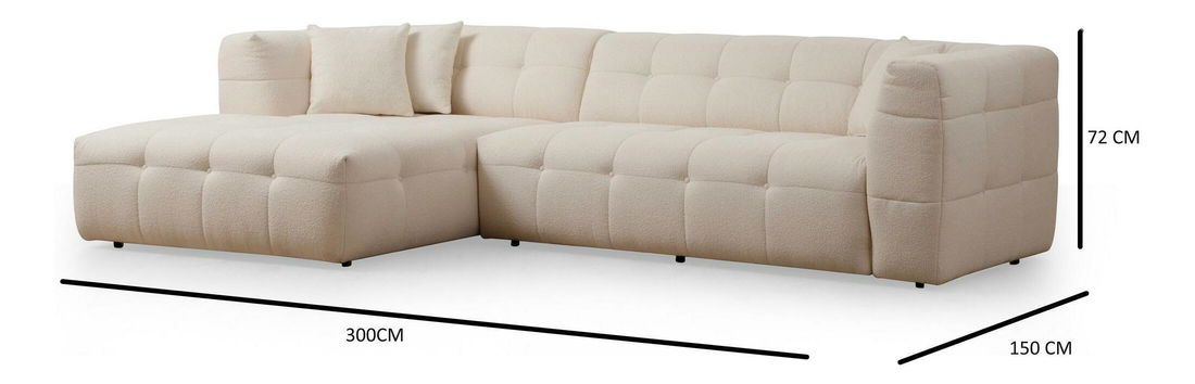 Rohová sedačka Cadellona (L) (béžová)