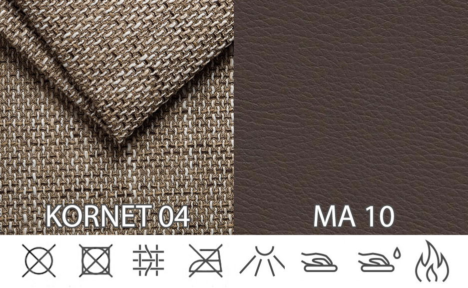 Rohová sedací souprava Monarda (béžová + hnědá) (s taburetem) (P)