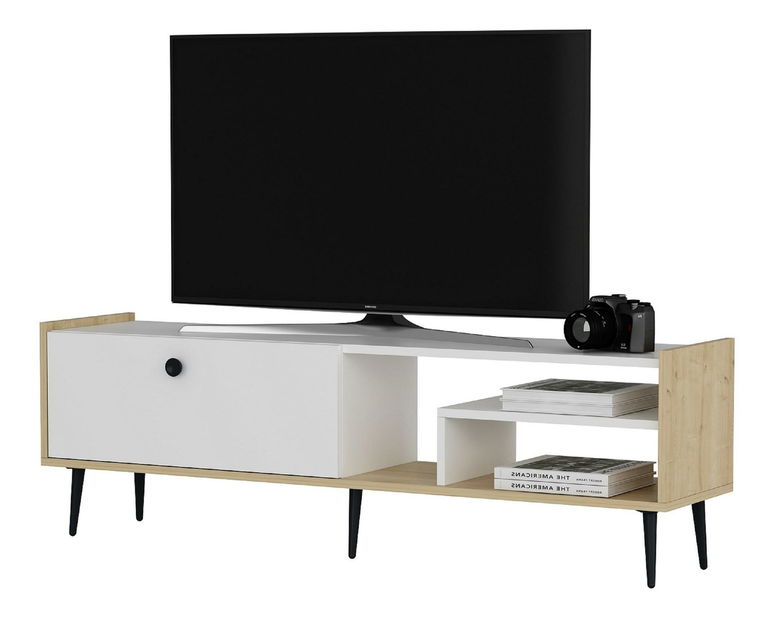  TV stolek/skříňka Musuka 2 (bílá + dub safírový)