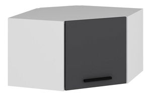 Rohová závěsná skříňka Bubose 5 (bílá + antracit)