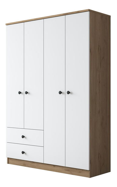 Šatní skříň Barma 108 (Ořech + Bílá)