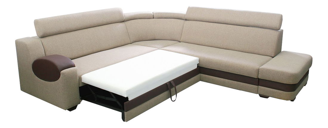 Rohová sedací souprava Aruba (béžová + hnědá) (P)