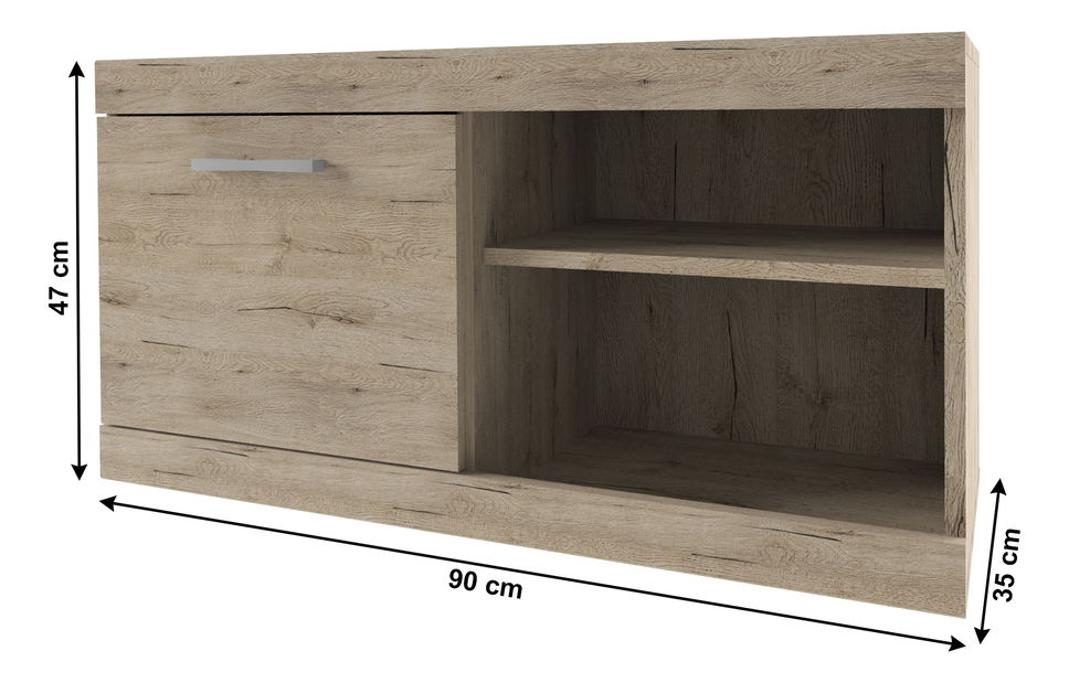 Skříňka do předsíně Oscroft 1D / 90 (dub san remo)