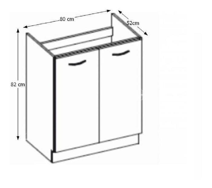 Dolní kuchyňská skříňka pod drez 80 ZL Pleitton