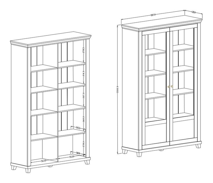 Vitrína Elvina Typ 13 (bílá + jasan + dub lefkas)