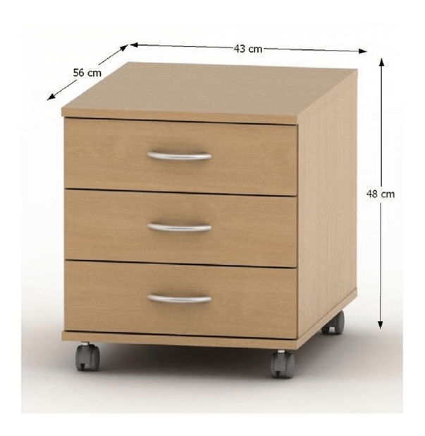 Skříňka na kolečkách Asista AS 016 buk
