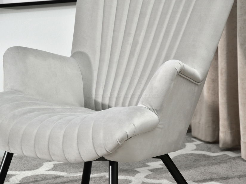 Designové křeslo Lanzaris (šedá + zlatá)