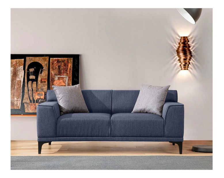 Pohovka dvousedačka Petrafonzo (modrá + černá)