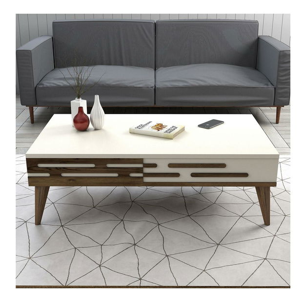 Konferenční stolek Valencia (ořech + krémová)