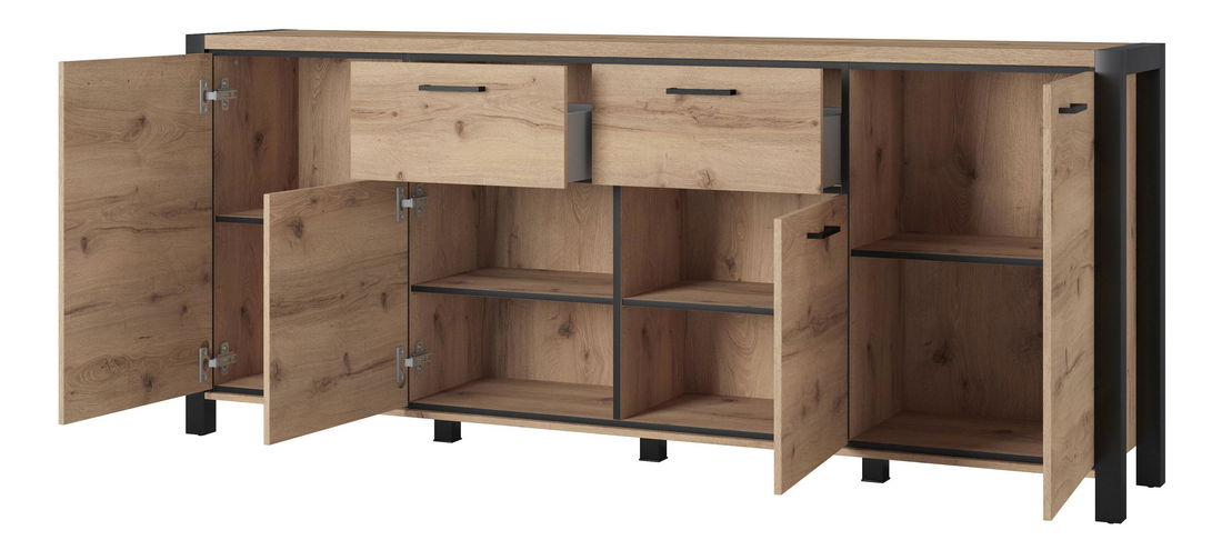 Komoda Armin Typ 25 (dub taurus + matná černá) *výprodej