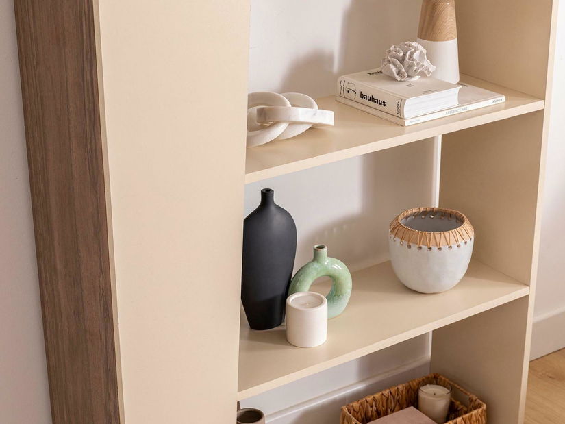 Regál Pitudu 1 (ořech + béžová)