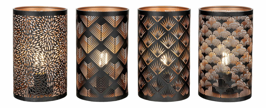 LED svícen 60 ks Nastelia (černá + měděná)