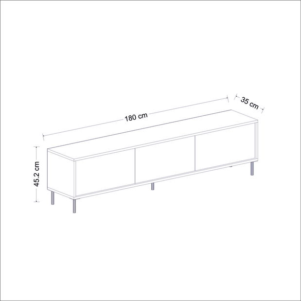 TV stolek/skříňka Iris (travertin + zlatá)