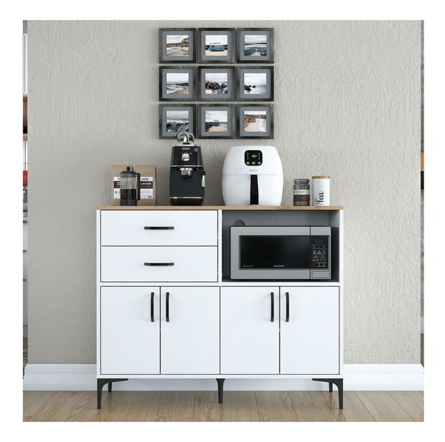 Komoda Jenaretta 166 (bílá + ořech)