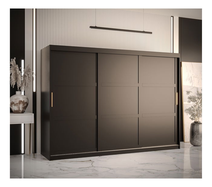 Šatní skříň Riven 1 250 (matná černá)