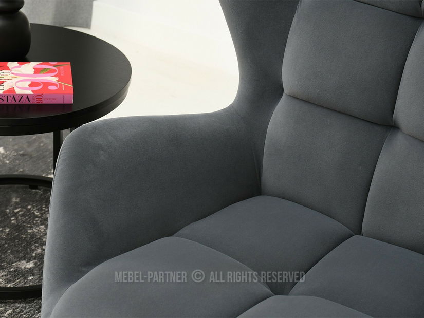 Křeslo Kikino (grafit + černá)