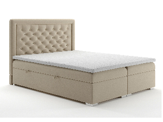 Boxspring postel 140 cm Gllamy (béžová) (s úložným prostorem)