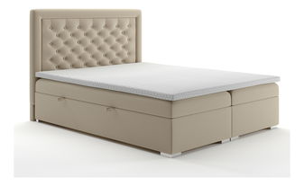 Boxspring postel 160 cm Gllamy (béžová) (s úložným prostorem)