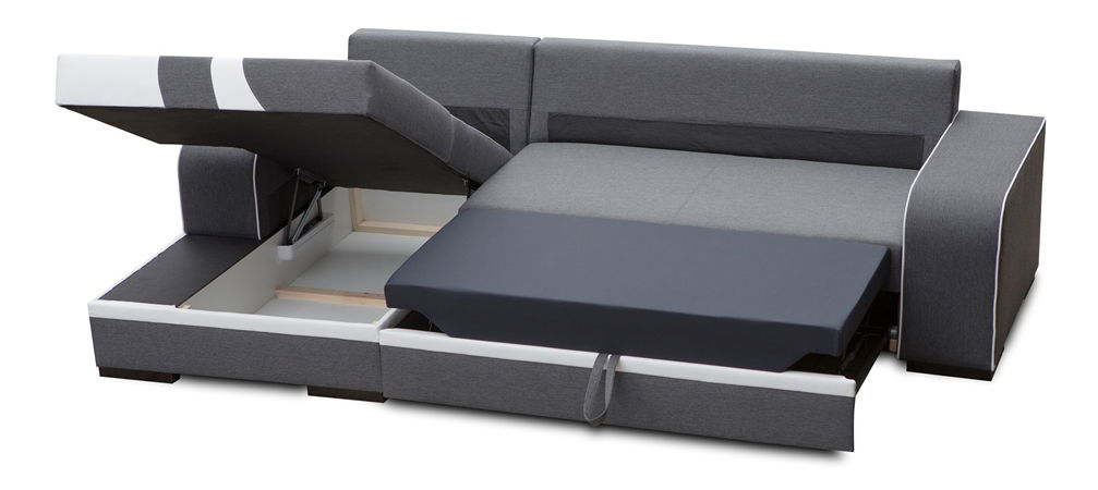 Rohová sedací souprava Foster (světlehnědá + bílá) (L)