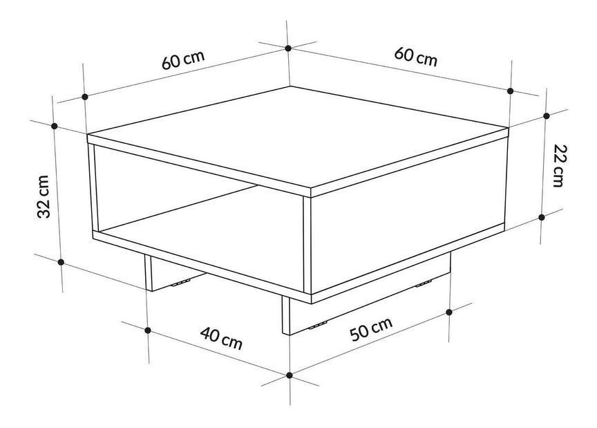 Konferenční stolek Honolulu (antracit)