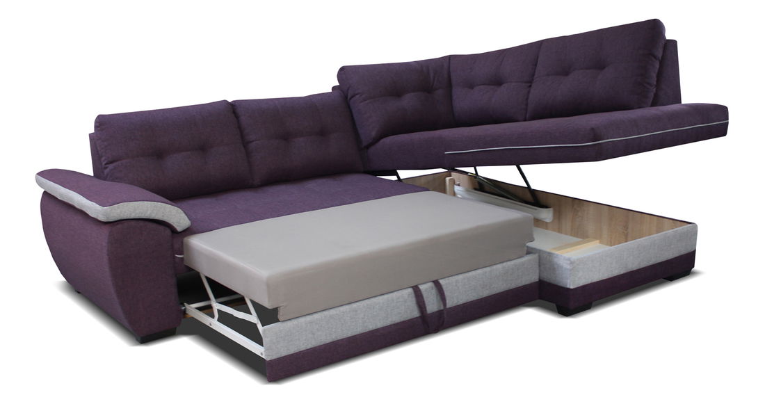 Rohová sedací souprava Aruba 2F+L (tmavě šedá + šedá) (P)