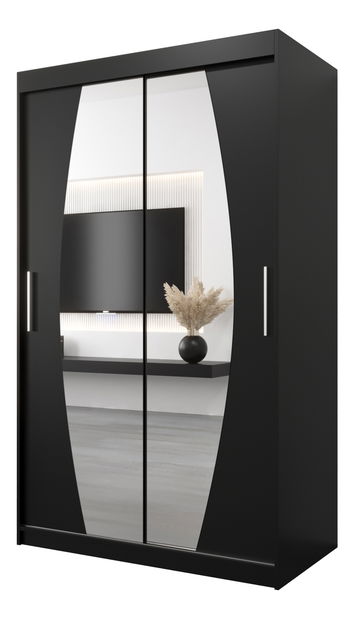 Šatní skříň 120 cm Eclipse (černá matná + černá matná)