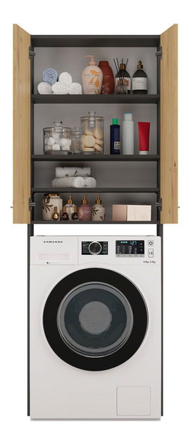 Skříňka nad pračku Perdieron 2 (antracit + dub artisan)