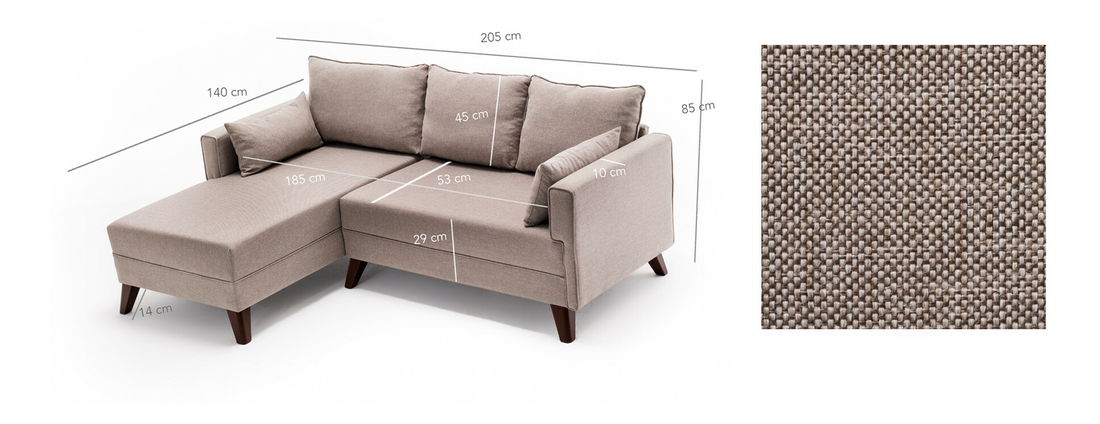 Rozkládací pohovka Bellina 2 (béžová) (L)