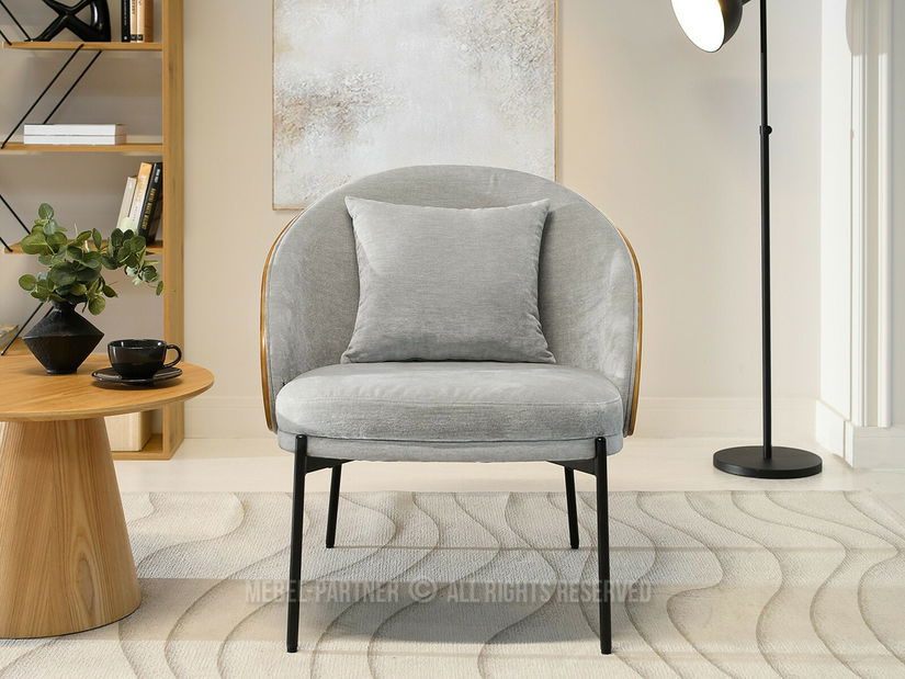 Designové křeslo Antienos (šedá + černá)