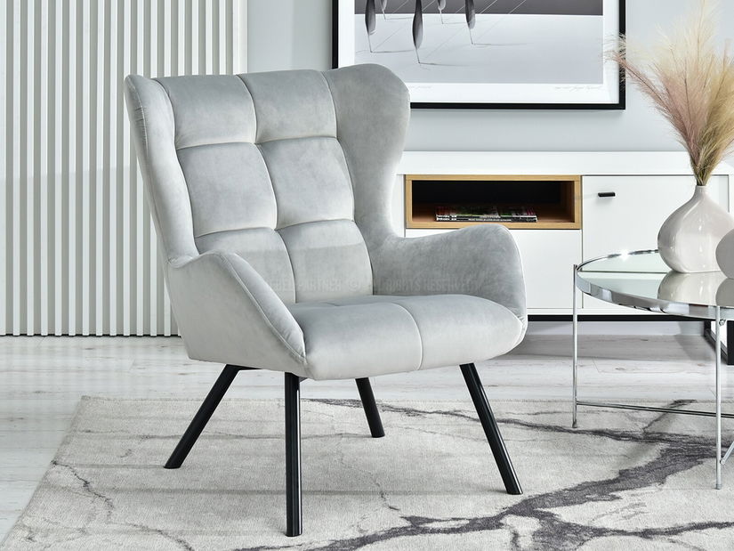 Relaxační křeslo Norweien (šedá + černá)