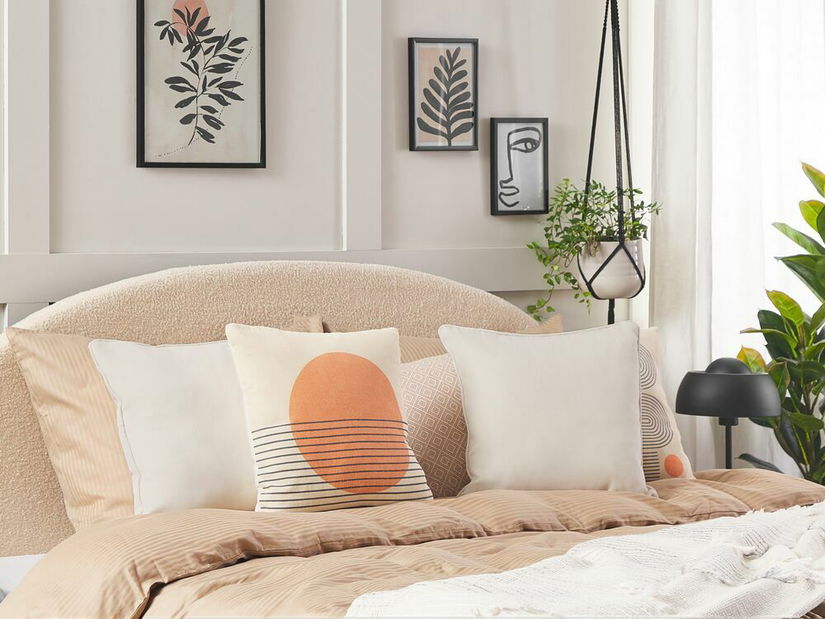 Sada 2 ozdobných polštářů 45 x 45 cm Helikop (bílá)