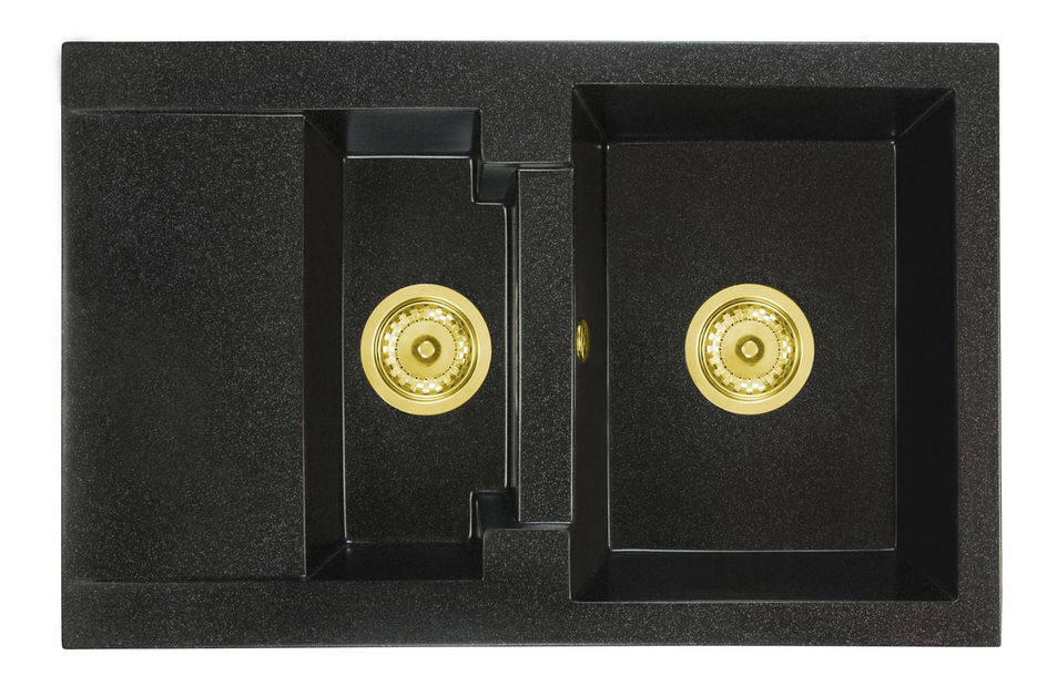 Kuchyňský dřez Dortuna (černá + textura) (s 1 otvorem pro baterii) (L)