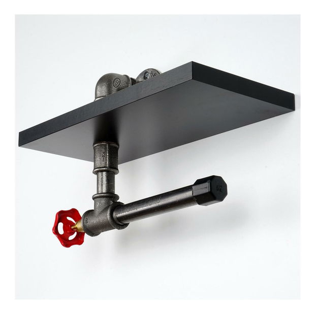 Držák na toaletní papír Nenanu 37 (černá + stříbrná)