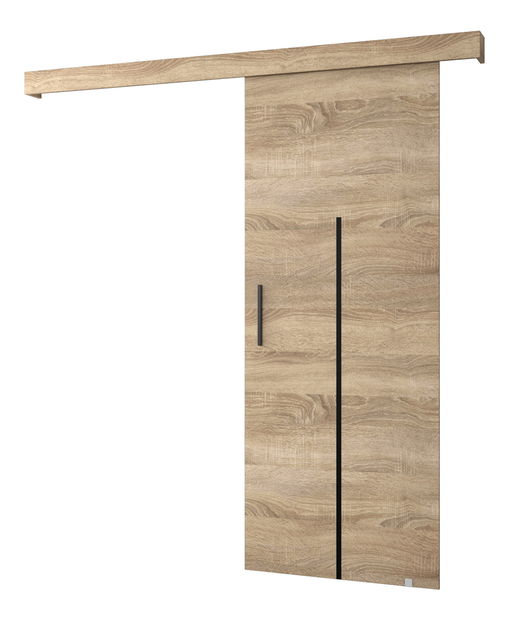 Posuvné dveře 90 cm Sharlene X (dub sonoma + dub sonoma + černá)