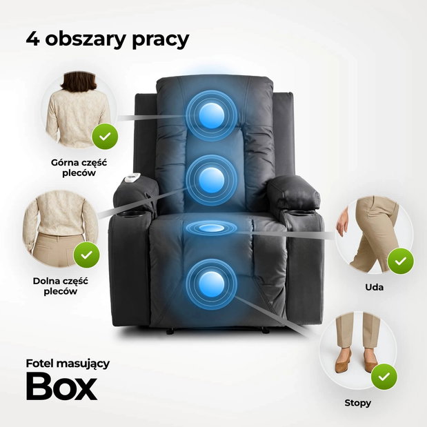  Masážní křeslo Banesto (černá ekokůže)