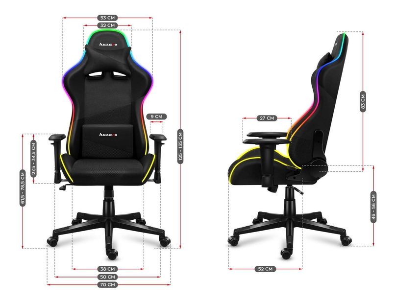 Herní křeslo Fusion 6.3 (černá + vícebarevná) (s LED osvětlením)