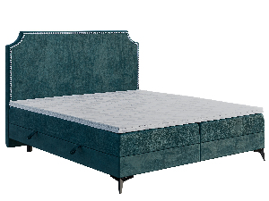 Boxspring postel 180 cm Lexa (mořská) (s matrací a úl. prostorem)
