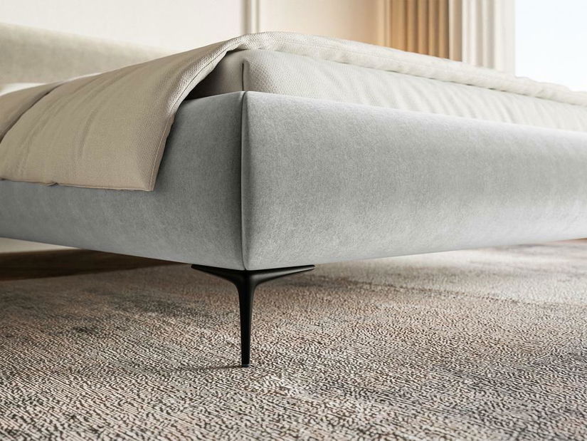 Manželská postel 140 cm Rirri 140 (s roštem) (s úl. prostorem) (světlobéžová + černá)