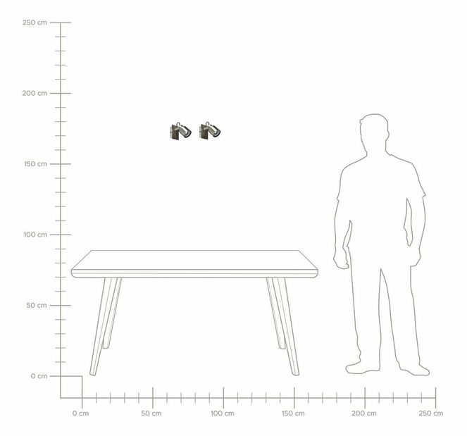 Set 2 ks nástěnných svítidel Briyah (stříbrná)