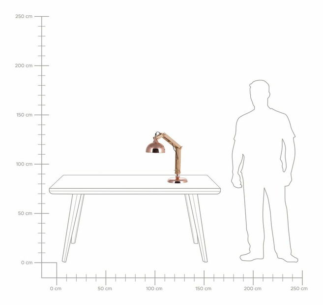 Stolní lampa Saldivo (měděná)