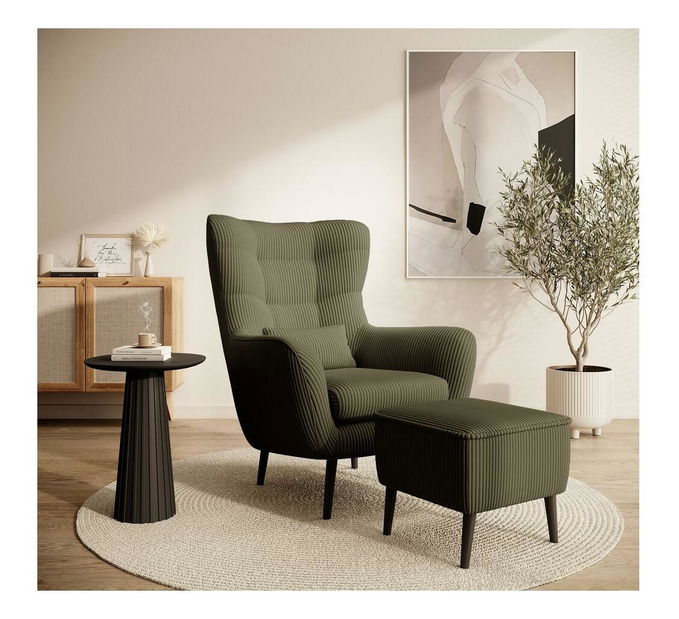 Taburetka Veneza V2 (olivová + černá)