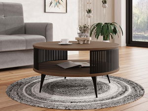 Konferenční stolek Mezanoa (černá + ořechový tabák)