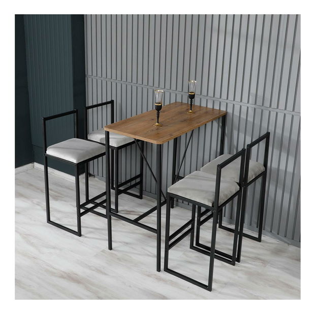 Jídelní set Nathaniel (krémová + ořech + černá)