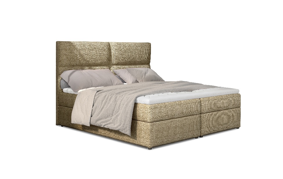 Boxspring postel 165 cm Alyce (béžová) (s matracemi)